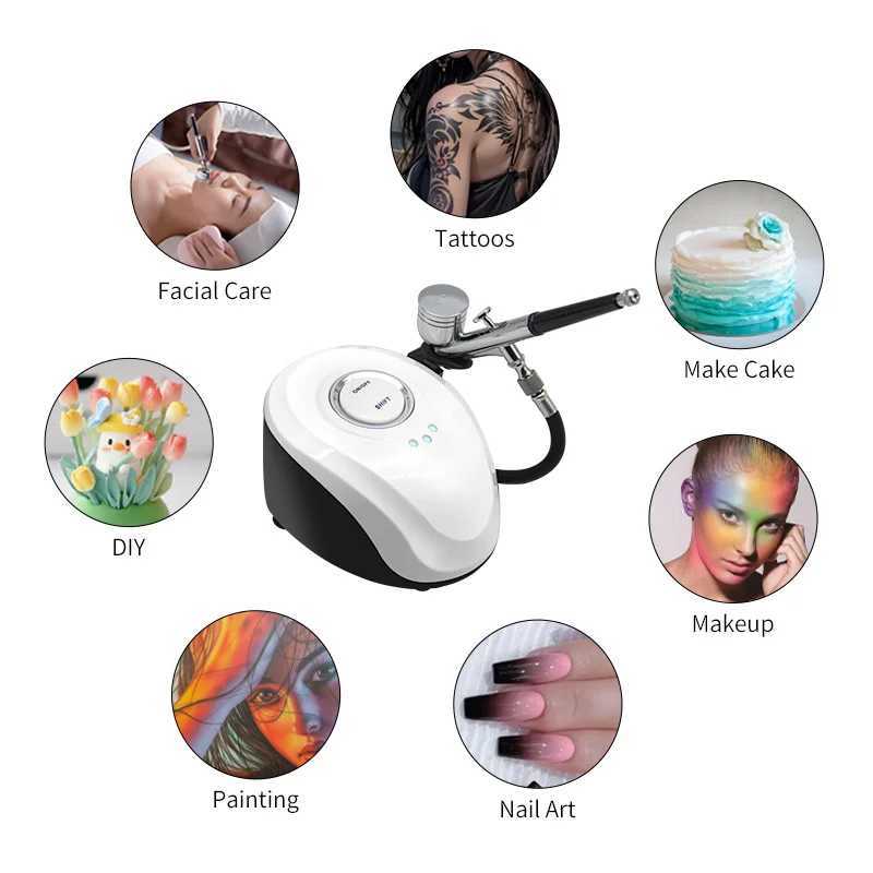 Facial Oxygen Therapy Injector Air Compressor Airbrush Tool Sprayer Nails Art Paint Tattoo Craft Cake Skin Cleaning Wrinkle ToolXJ250607