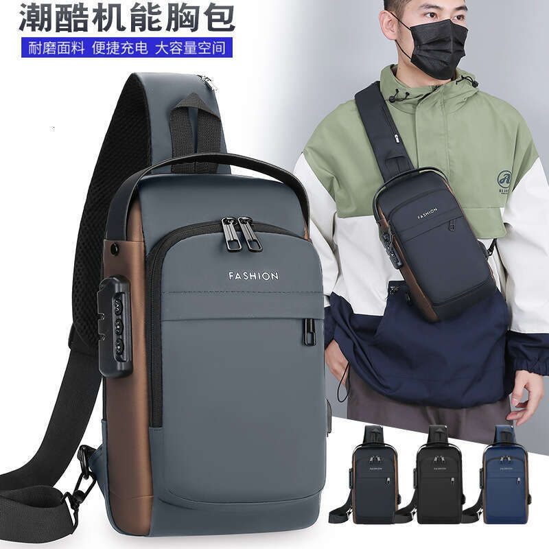 Chest Multifunctional Password Lock Cycling Waterproof Anti-theft Men's Crossbody Business Shoulder Bag
