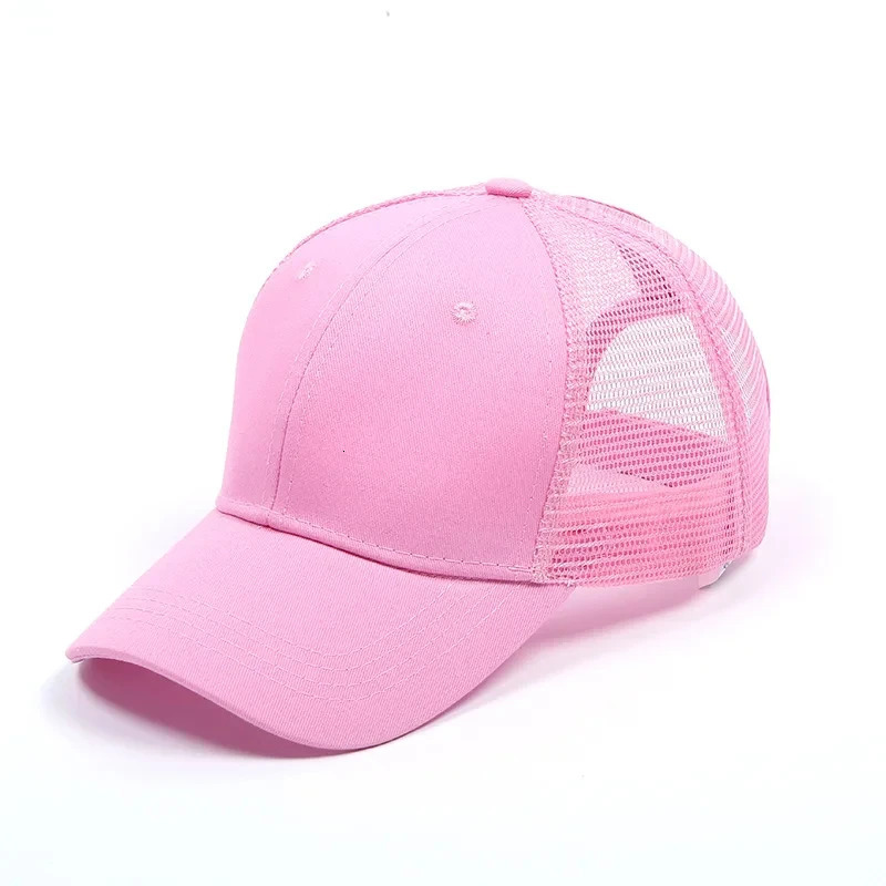 Summer Cap for Women Ponytail Baseball Cap Mesh Adjustable Golf Sport Hat Solid Color High Messy Bun Cap for Girl 250603
