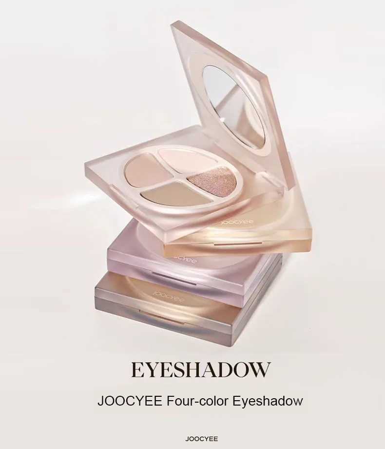 Joocyee Four-Color Pigmented Earthy Eyeshadow Shimmer Glitter Matte Blush Palette Daily Light Makeup W250605