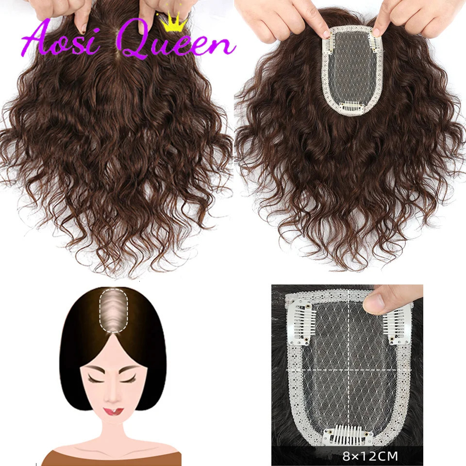 AOSI Synthetic 3D Bangs Invisible Seamless Head Hair Water Ripple Hair Air Bangs Head Overhead Natural Invisible Replacement 250529