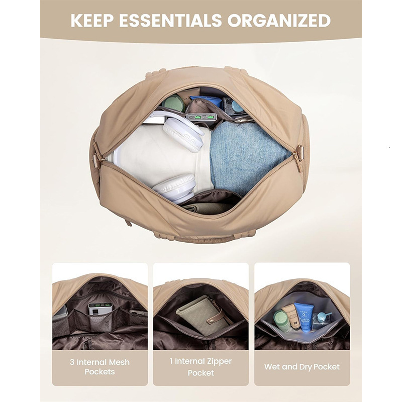 New Duffel Shoe Compartment Gym with Wet Pocket Women's Weekend Travel Bag Waterproof