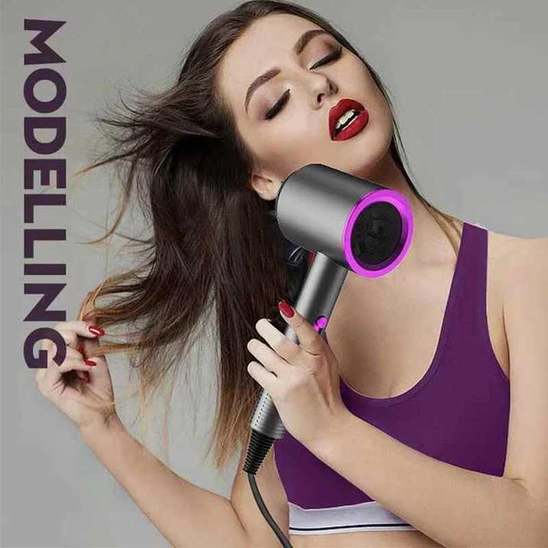 Hair Dryer Power Ionic Strong Wind Quick Drying Hair Care And Styling Appliances High Speed Powerful Airflow HairdryerXJ250605