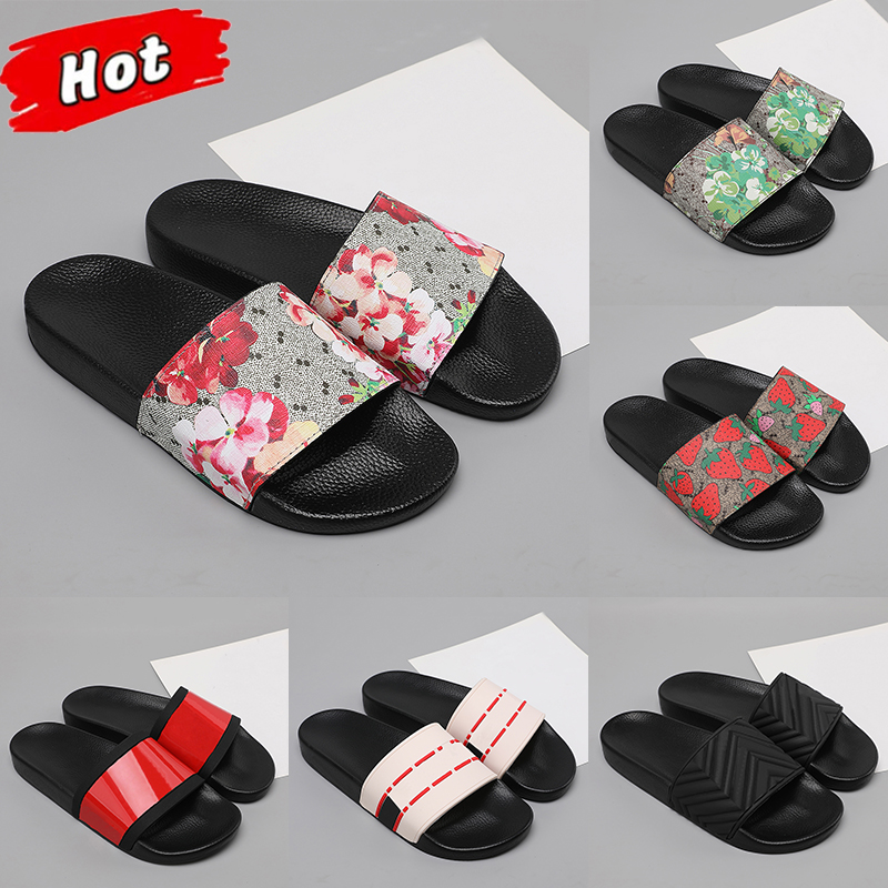 Designer slides men women slippers flats sandals for mens sliders slipper platform rubber black beige ebony canvas summer beach sandal luxury shoes fashion slide