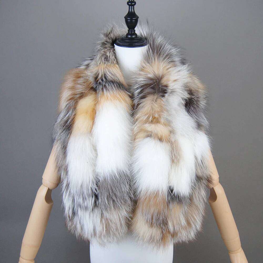 Hot Sale Winter Warm Natural Scarf Ring Knit Fox Lady Fashion Neckerchief Scarves Women Real Fur Bandana