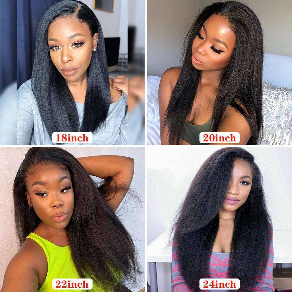 13x4 Front Human Wig With Kinky Edges Baby Hair Glueless Yaki Straight HD Lace Frontal Wigs For Women