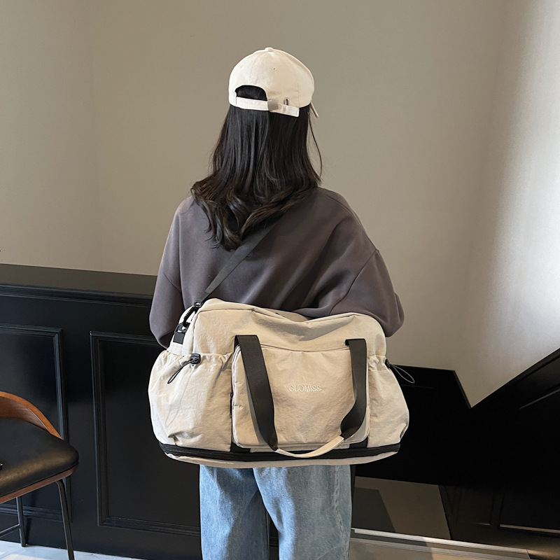 Quick-Dry Large Capacity Travel Bag for Women, Expandable Wet-Dry Separation Sports Fiess Bag, Oxford Cloth Storage Lage