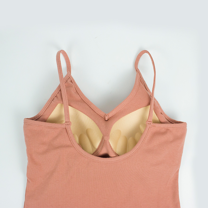 Summer new pure cotton vest with chest cushion and camisole for women