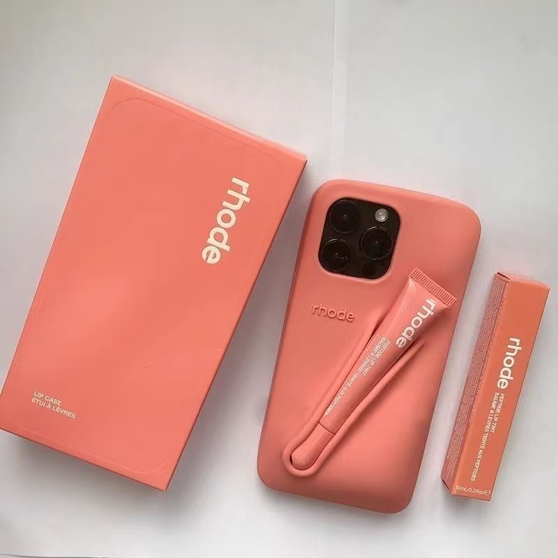 Rhode Case 2-in-1 Lip Gloss/Lipstick/Silicone Phone Case for iPhone 16/15 Pro Max Samsung S23FE/S23ULTRA/S24ULTRA Soft Cover
