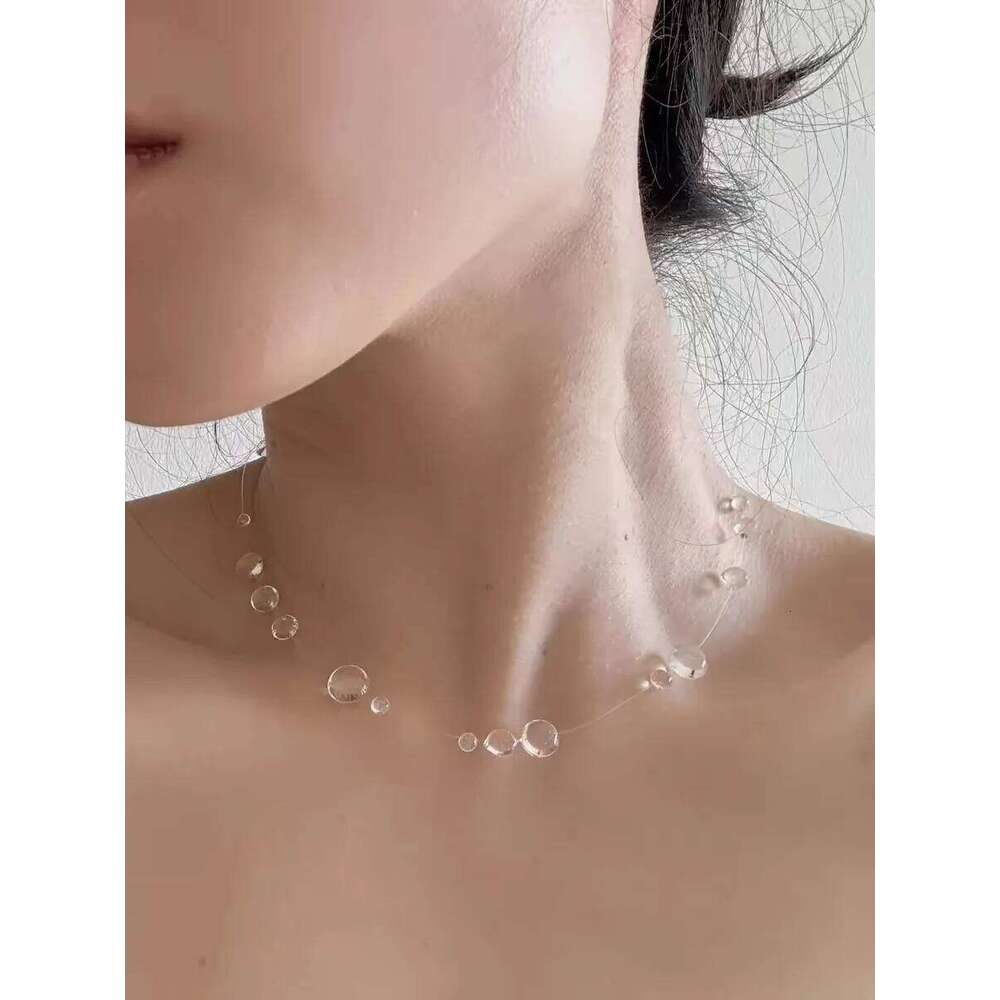 Crystal Water Drop Necklace,Raindrop Earrings,Minimalist Ice-Clear Dewdrop Jewelry,Alloy Women's Elegant Accessories Wholesale