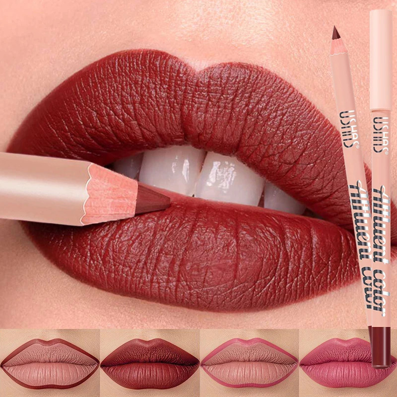 8 Colors Waterproof Lip Liner Pencil Long Lasting Sexy Dark Red Pink Matte Lipstick Pencil Natural Lipliner Pen Red Contour Tint 250605