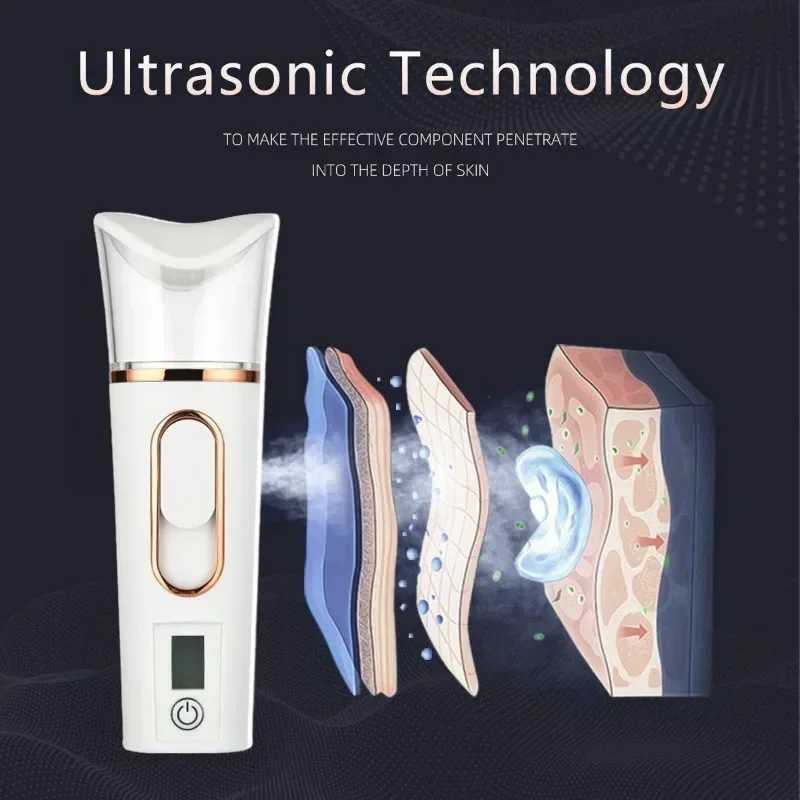 Nano Spray Facial Steamer Humidifier Mini Handheld Portable Mist Sprayer Water Instrument Hydration Humidifier Skin Care Gift XJ250607