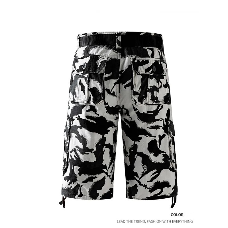 Cargo Knee Shorts Men Sports Plus Size Cotton Half Pants Golf Straight Running Gym Short Pants Casual Bermuda Shorts Comfortable 250604