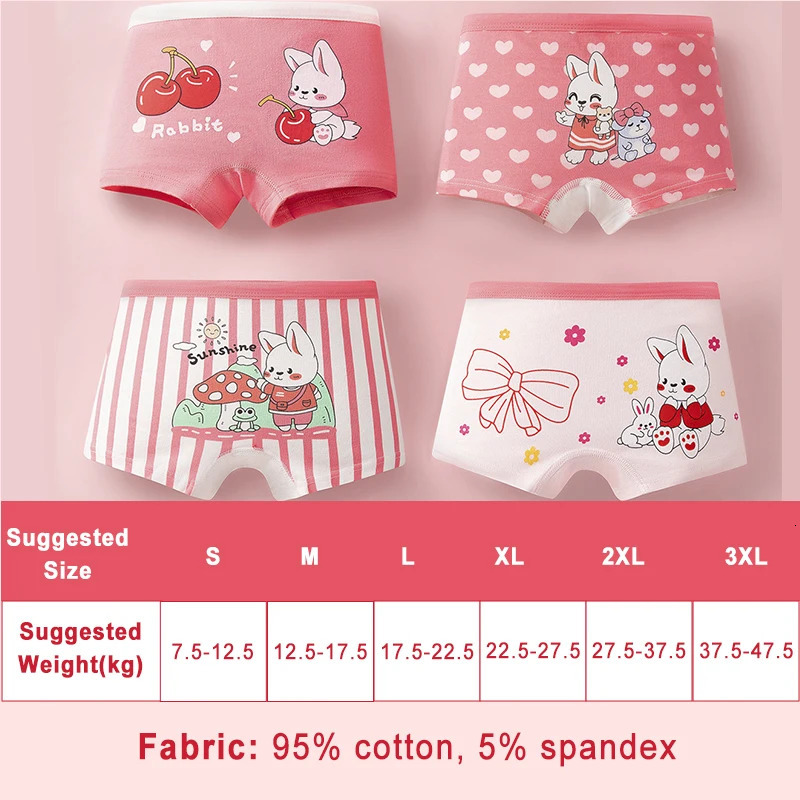 Girls Underwear Little Girl Boxer Shorts 2-14 Years Student Princess Cartoon Panties Cotton Breathable Children Boxer Underpants 250604