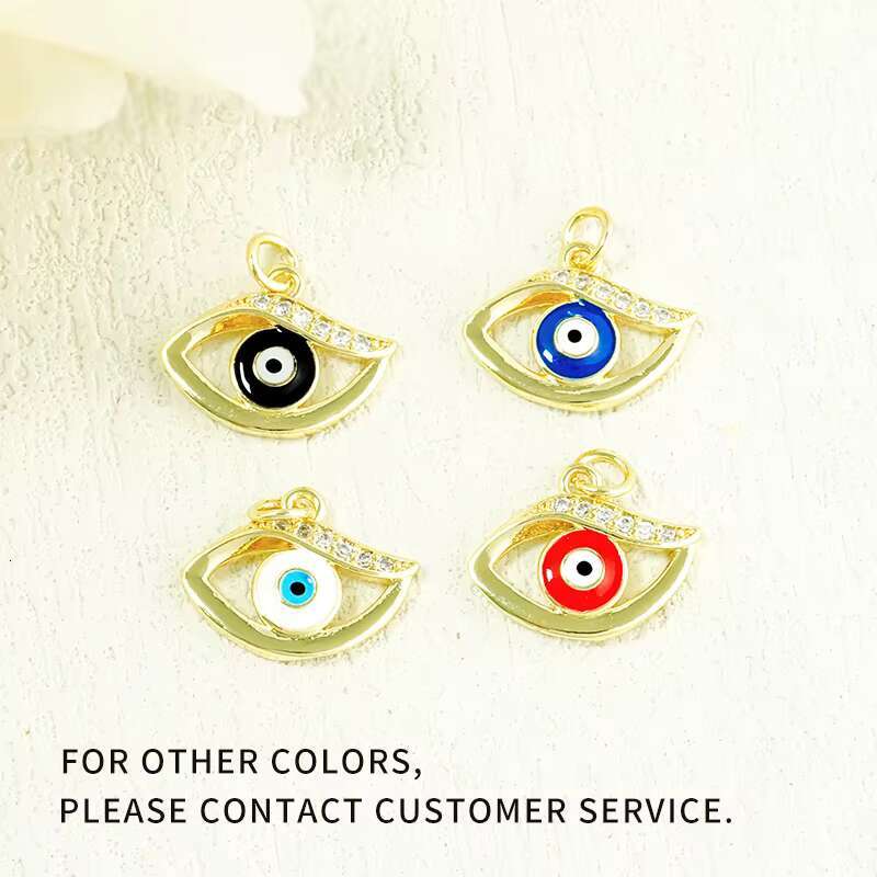 Colorful Dripping Oil Enamel DIY Fashion Jewelry Copper Gold Plated Zircon Punk Charm Micro-Inlaid Pendant for Ladies Necklace