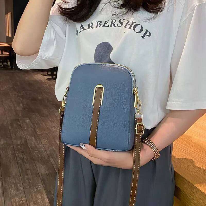 Crossbody bag women's new autumn winter Japan and South Korea PU soft vertical solid color personality design with headphone