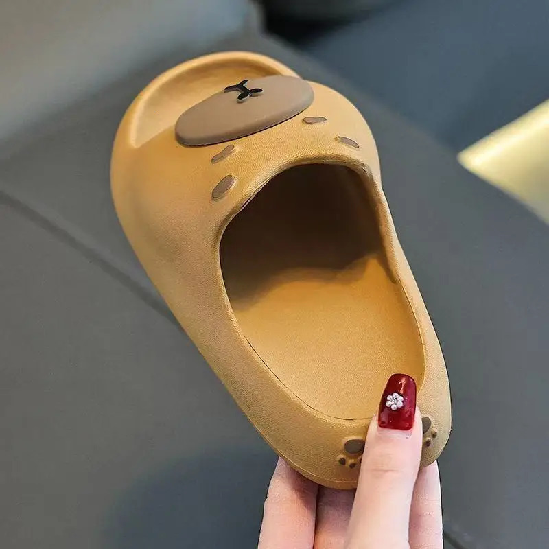 Capybara Boys Girls Slippers Cute Cartoon EVA Beach Shoes For Kids Summer Waterproof Soft Sole Non Slip Children Slippers 250604