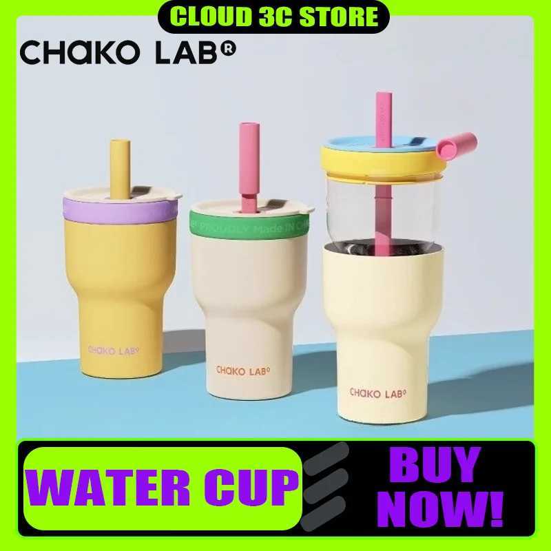 Chakolab Large Capacity Cold Insulation Cup Glass Stainless Steel Water Cup Coffee Cup One Lid Double Drink Car Camping Gift X250605