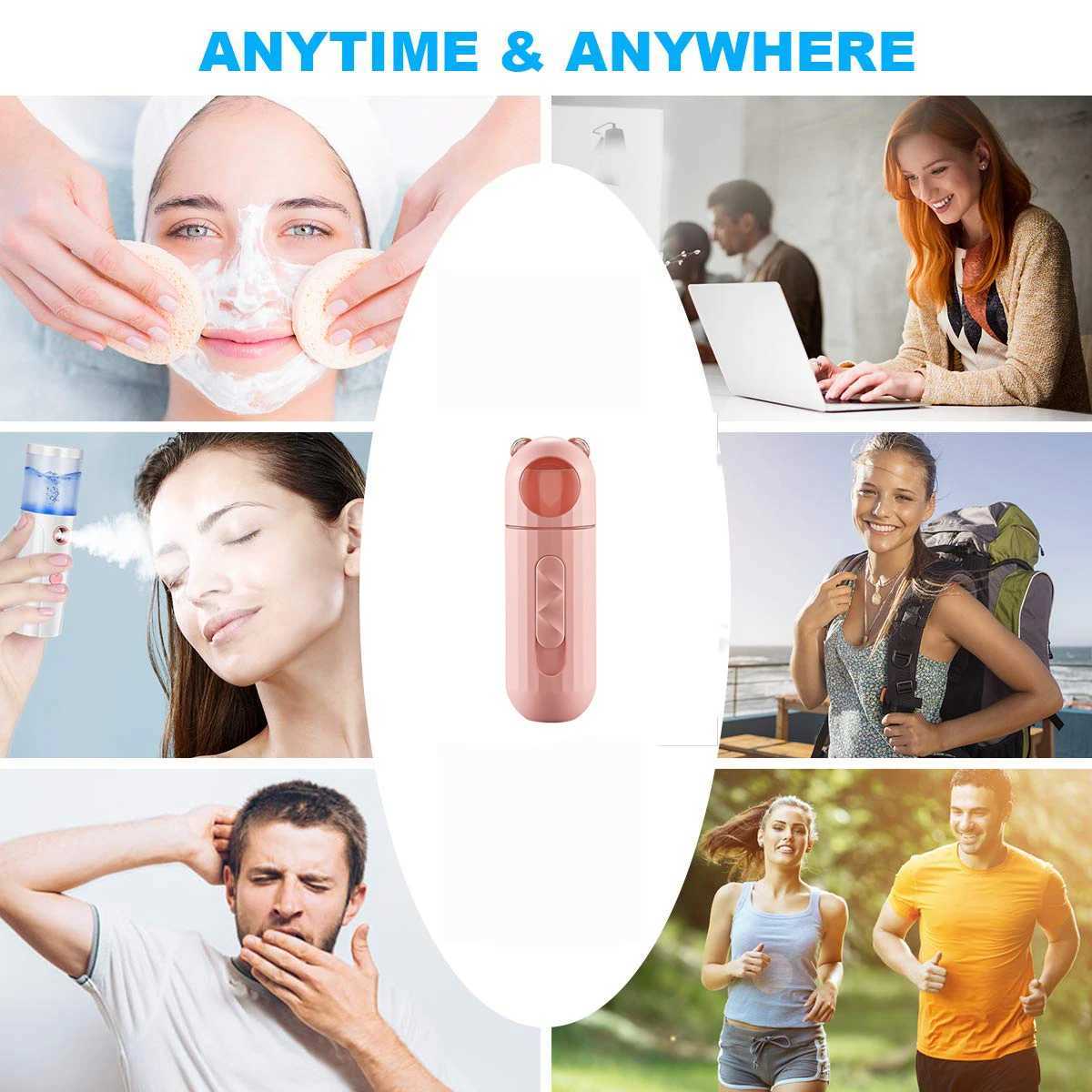 Nano Facial Mister Portable Cool Mist Facial Steamer Handy Mist Sprayer for Face Moisturizing Hydrating Mini USB RechargeableXJ250607