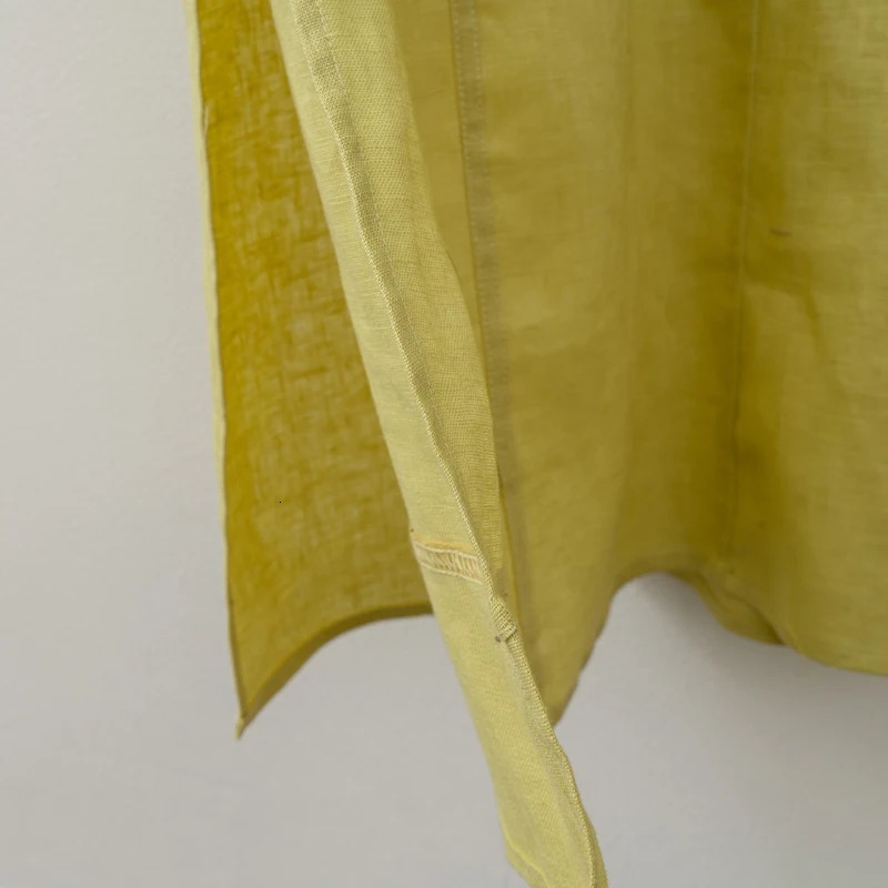 Summer Women Solid Linen V Neck Sleeveless Fashion Dress Split Tank Dress 250529