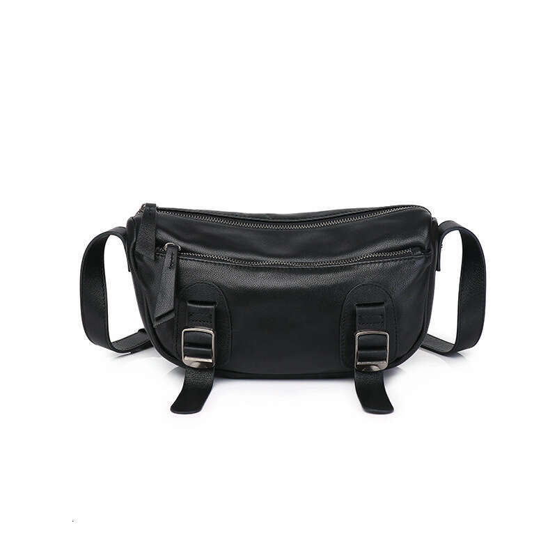 Multi-Compartment Motorcycle Bag For Women Casual Wide Strap Crossbody Double Chain Single Shoulder Bag Stylish Versatile Design