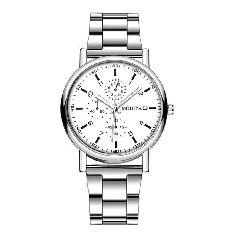 Mens Watch Casual Silver Alloy Band Male Quartz Watches Y250605