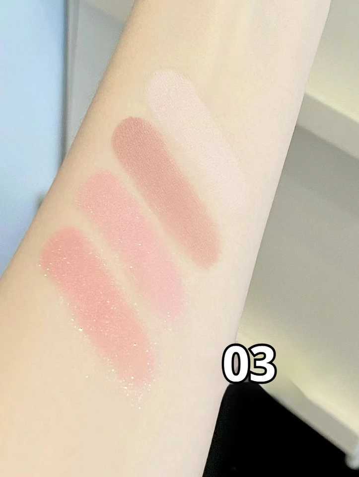 FLORTTE Love Series Eyeshadow 4-color Matte Powder Fine Shimmer Multi-purpose Portable Palette Highlight Blusher Brightening W250605