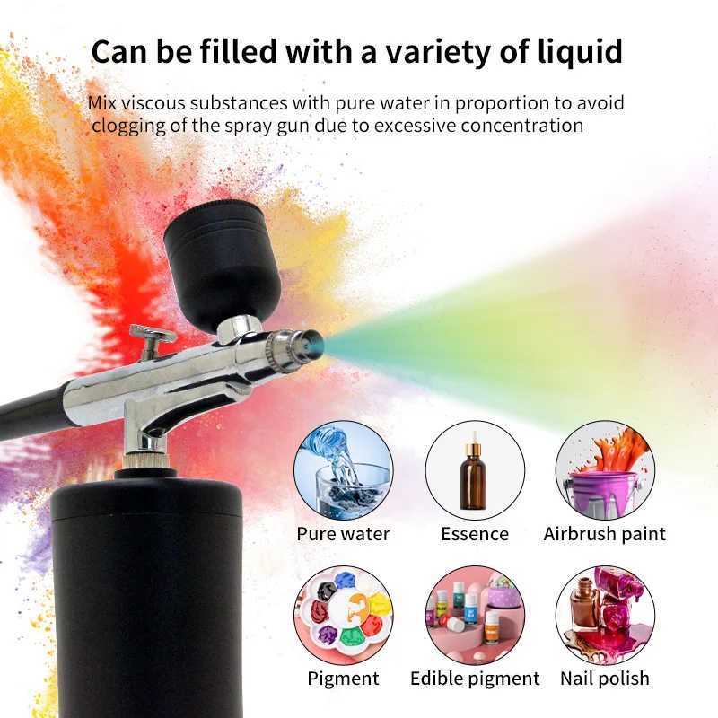 New Rechargeable High Pressure Nano Spray Device For Skin Moisturizing Skin Rejuvenation Beauty Nail Painting Tattoo Beauty ToolXJ250607