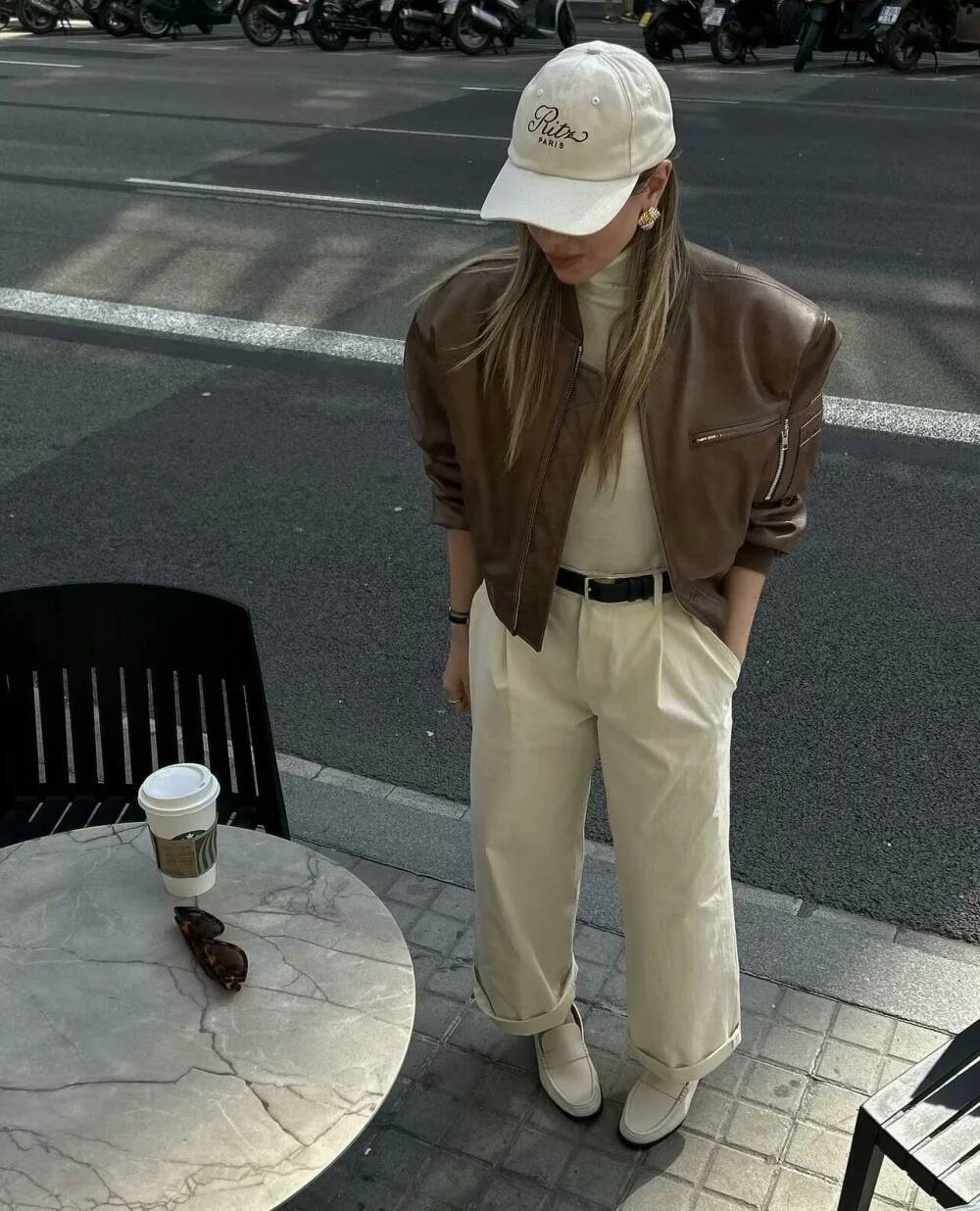 Padded Traf Autumn-Winter New Fashion Spice Girl Style Short Chunky Texture Women's Jacket Motorcycle Leather