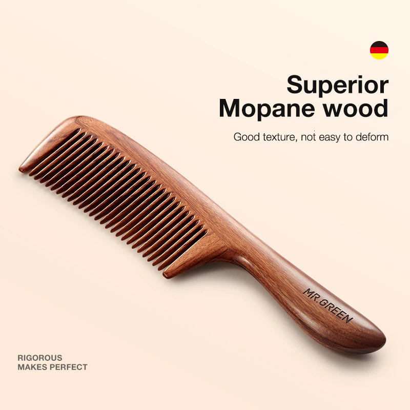 MR.GREEN Natural Wood Comb Splicing Structure Hair Comb Fine Tooth Brush Anti-Static Hairdressing Hair Scalp Massage Tools Gift 250603