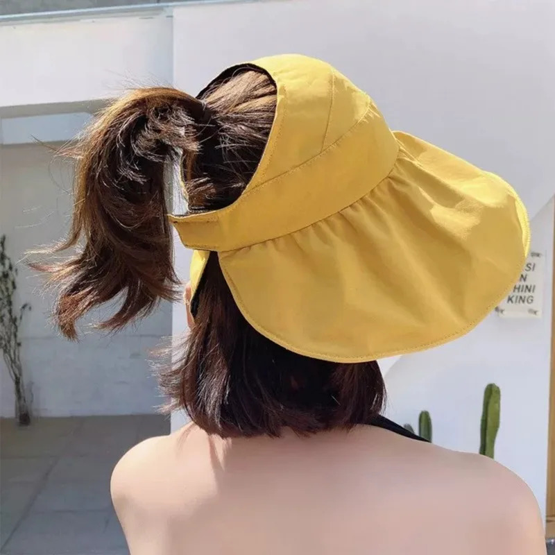 2025 Summer Travel Sunshade Sunblock Hat Large Eaves Anti-UV Temperament All Empty Top Hats Tidal Sun Hat Childrens Straw Cap 250603