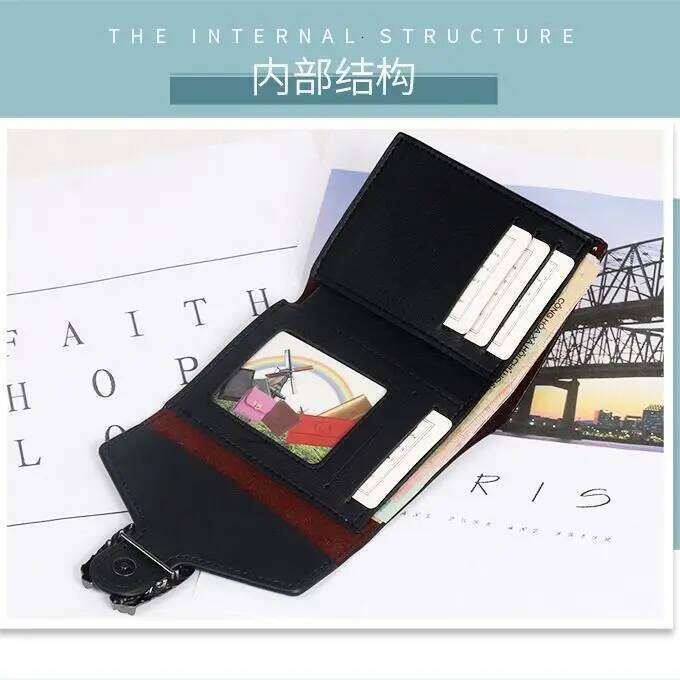 simple elegant european and american womens short threefold wallet card bag handbag tarjetero billeteras cartera femenina