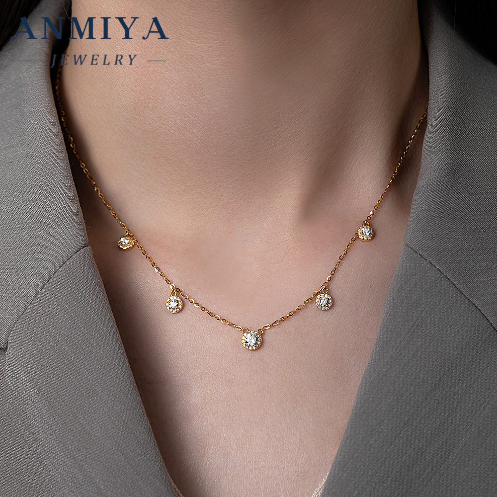 Personalized Silver Jewelry Link Chain 925 Necklace Crafted with Modular Multi-Round Geometric Pendant for Custom Gift Giving