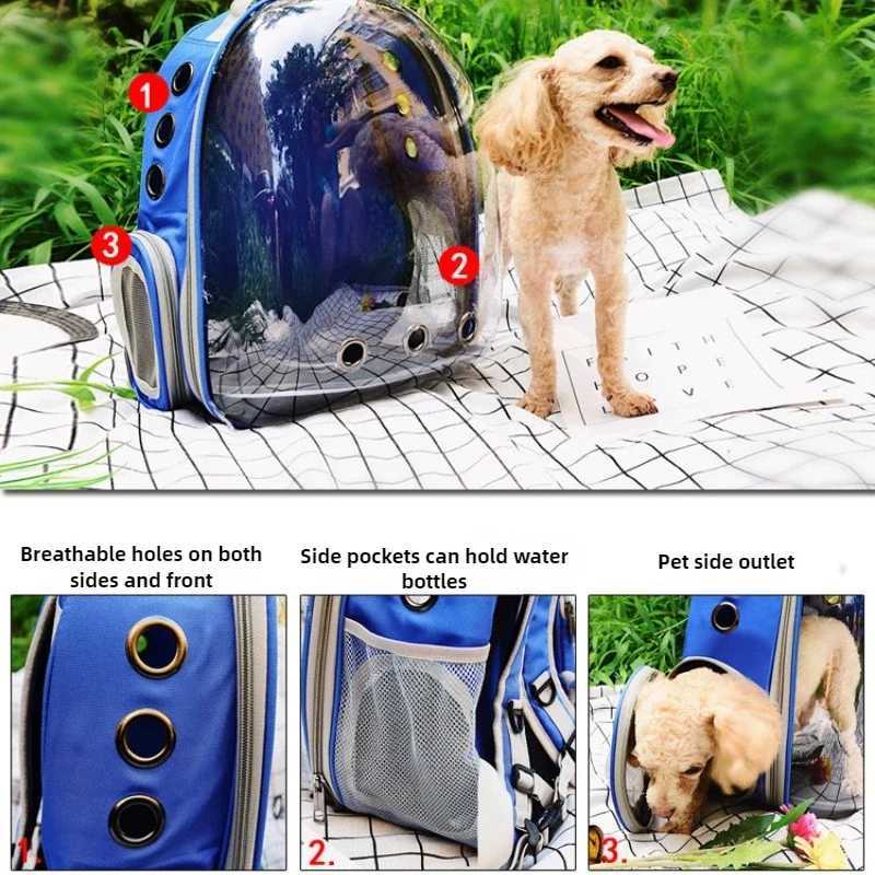 Airline-Approved Clear Cat Backpack Carrier - 360 Panoramic View Lightweight Breathable for Travel Hiking Pets T250605