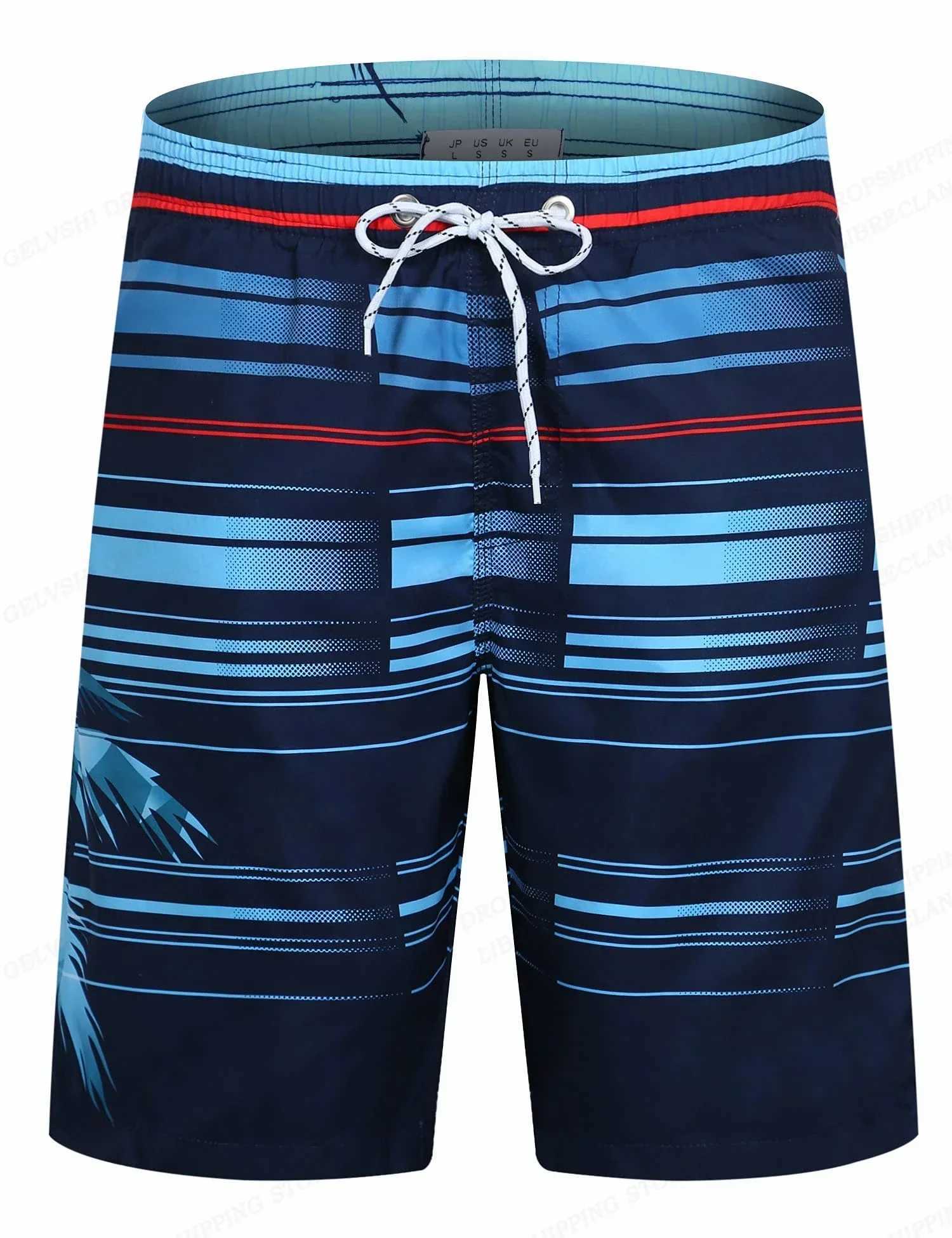 2025 Plaid Color Block Mens Resort 3D Printed Geometry Board Shorts Swim Trunks Elastic Drawstring Hawaiian Style Holiday Beach XJ250605
