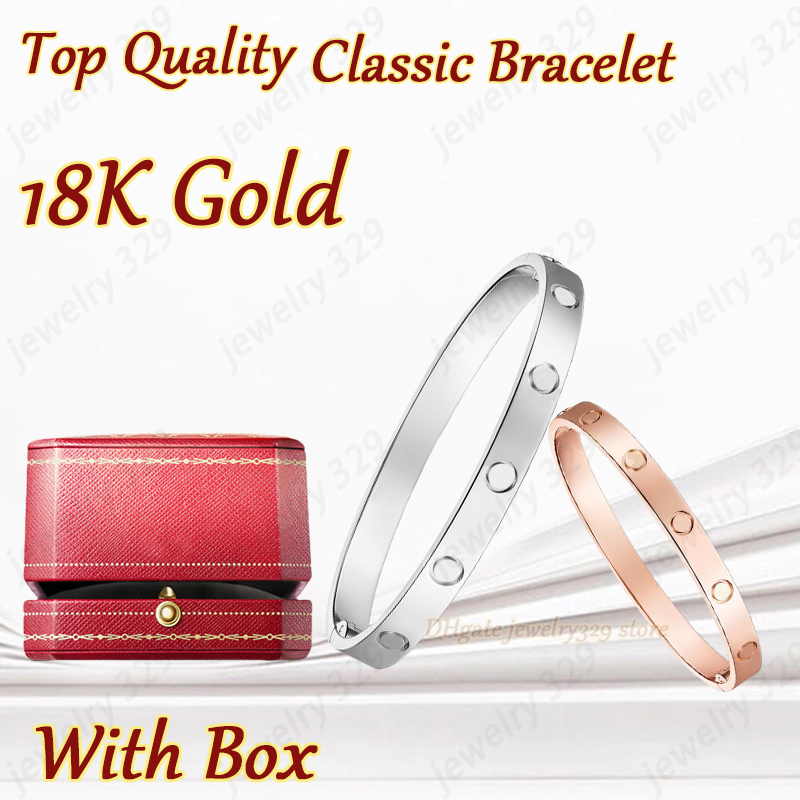 18K Gold Women Luxury Bracelet Designer Jewelry Top Quality Men Without Diamond Bracelet Classic Designer Bracelet For Woman Valentine's Day Christmas Gift With Box
