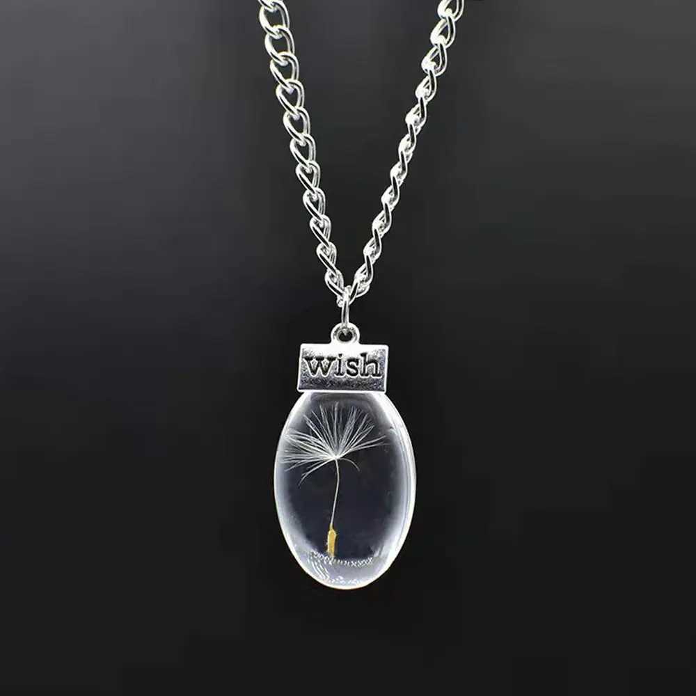 Natural Dandelion Pendant Necklace New Design Ball Transparent Glass Pendant in Bottle Necklace Handmade Fashion Jewelry XJ250604