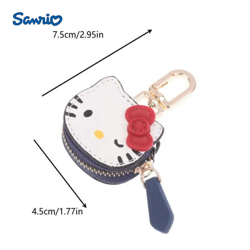 Sanrio Japanese Leather Bow Hello Kitty Keychain Cute Kawaii Charm Hello Kitty Bag Pendant Accessories Birthday Giftw250605hh
