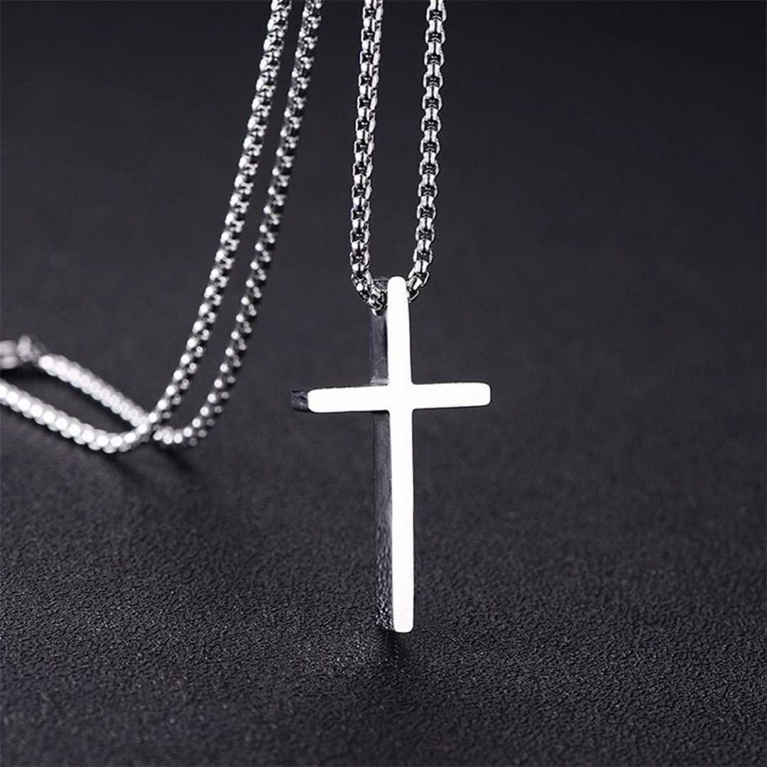 Stainless Steel Cross Pendant Necklace for Men Women Minimalist Jewelry Male Female Prayer Necklaces Chokers Fashion Jewelry Gift XJ250604