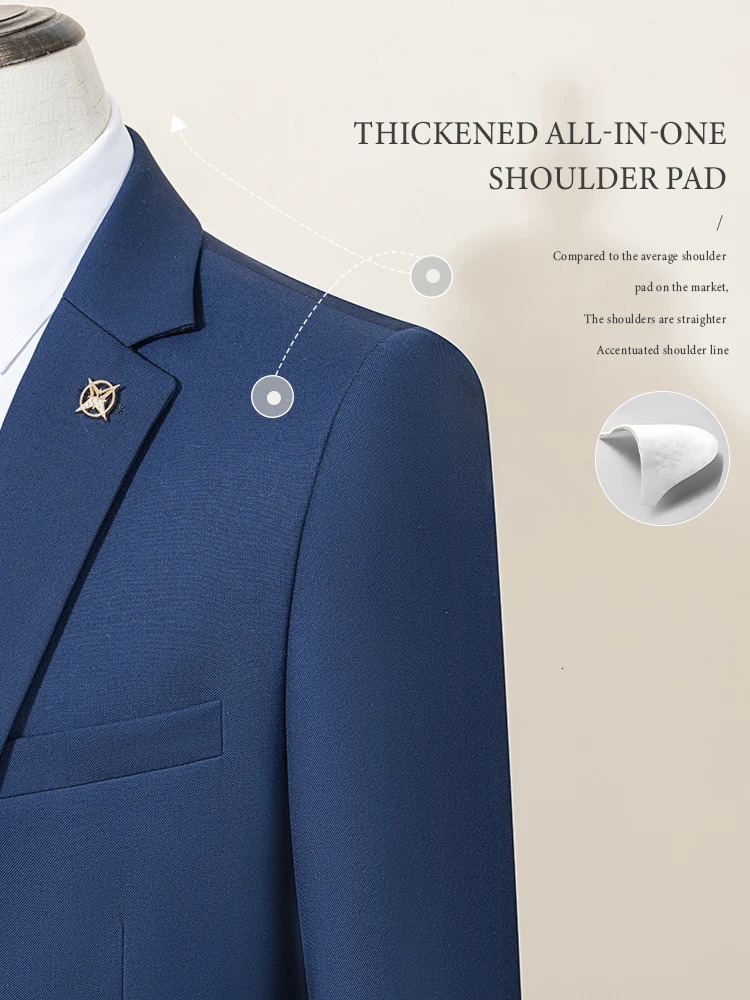 ST Cassy High Quality Mens Suit Slim Fit Solid Color Suit Formal Business Office Single Breasted Coat Pants 2 Pieces Set 250530