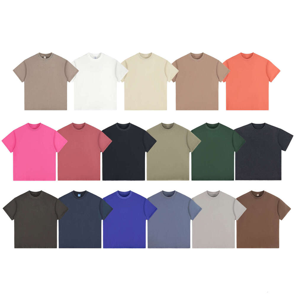 Fashion Washed Vintage Pure Cotton Short Sleeve Double Yarn Trendy Brand Men's T-Shirt B5