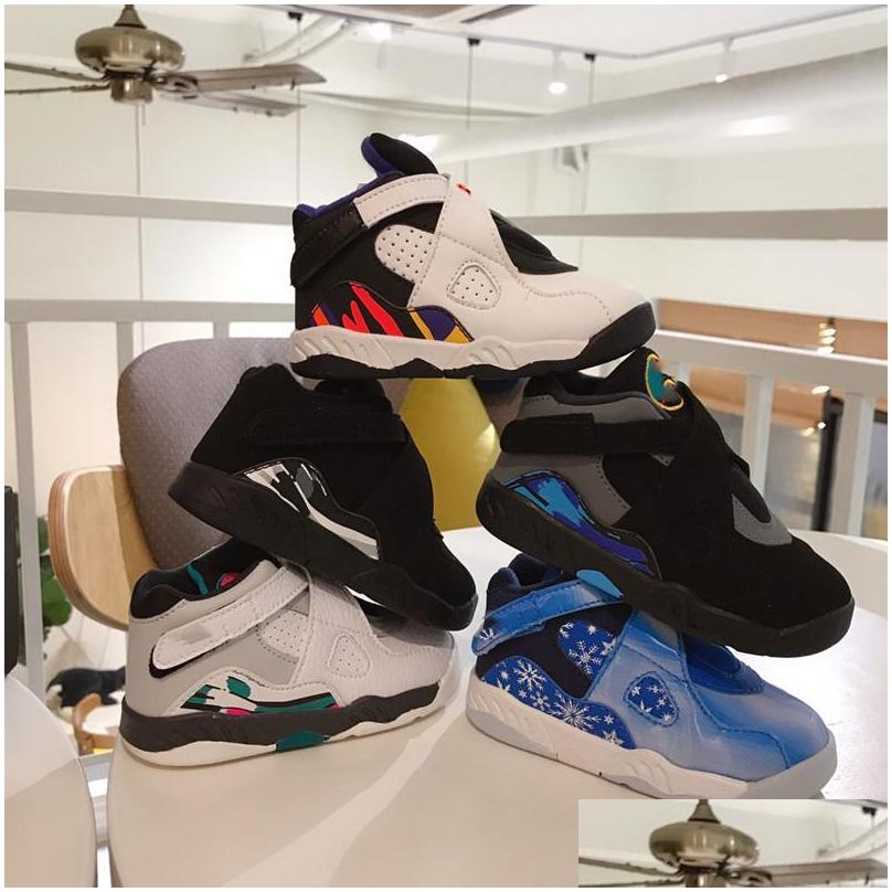 Athletic Outdoor Infant Sneaker 8 Basketball Shoes Snowflake Chrome Little Kids Children Boy Girls Toddlers Shoe Size2235 Drop Deli Dhyku