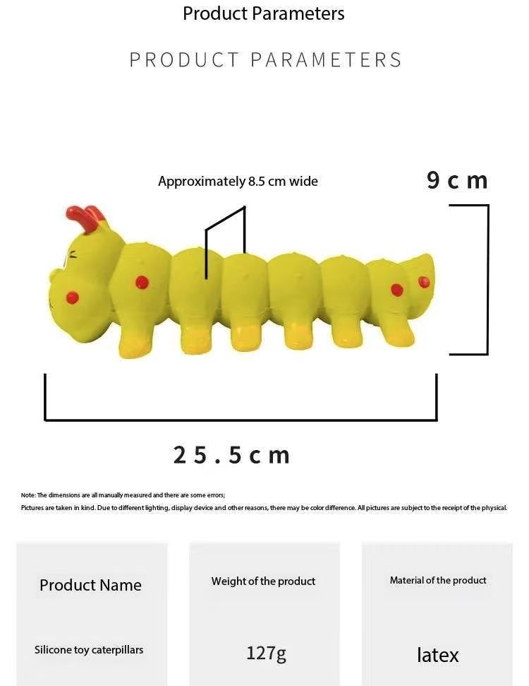Caterpillar Squeaky latex Dog Toy Rebound Decompression Screaming dog sound toy wholesale 2pcs/Pack