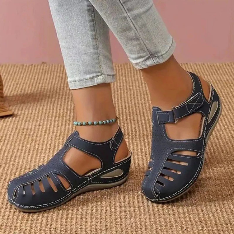 Womens Adjustable Strap Summer Sandals Breathable OpenToe Casual Shoes with Cushioned Sole LowProfile n 250605