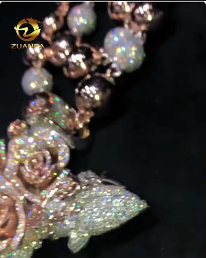 Unisex Luxury Hip Hop Necklace Custom 925 Sterling Silver VVS Moissanite Diamond Rose Cross Pendant Iced Out Fine Jewelry