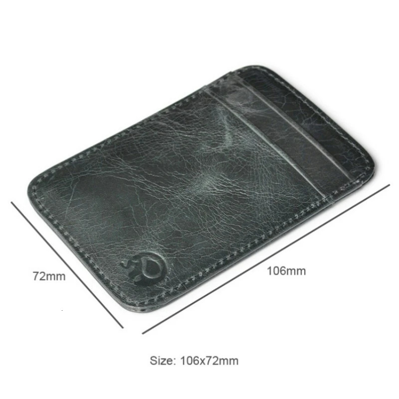 Slim Wallet For Men and Women Minimalist Front Pocket Thin Travel Genuine Leather Credit Card Holder 250605