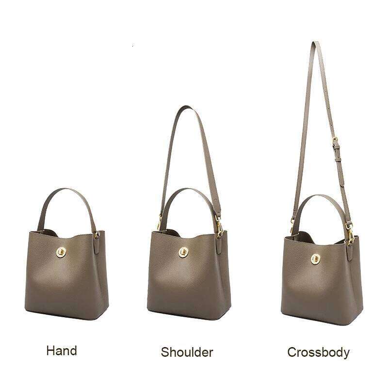 New Women's Handbag Lady Messenger Commuting Genuine Leather Vegetable Basket Handheld Bag Female Solid Color Crossbody