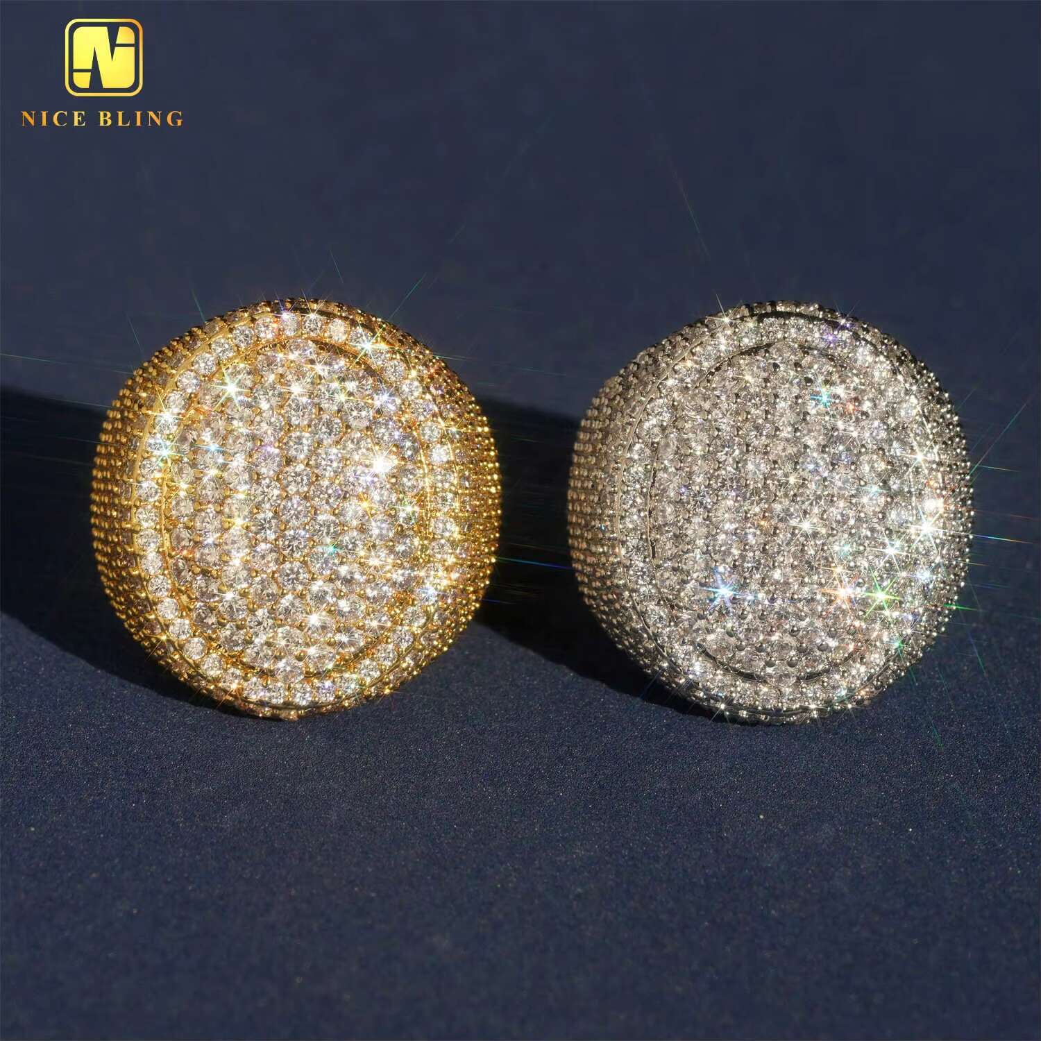 Wholesale Price Luxury Iced Out Rings Hip Hop Punk Rock 5A+ Grade Moissanite Rapper Ring Rapper Jewelry Gift for Men