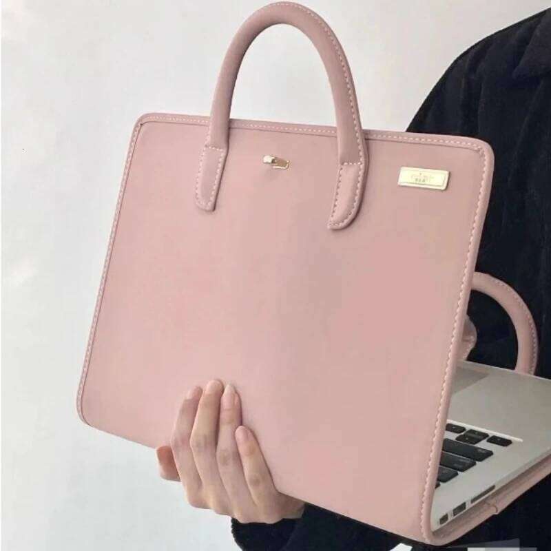Women's Bags Designer Pink Girls Casual All Match Simple Top-Handle Bags Korean Solid Trendy Chic Laptop Bag Sweet Y2k Fashion Travel Women'