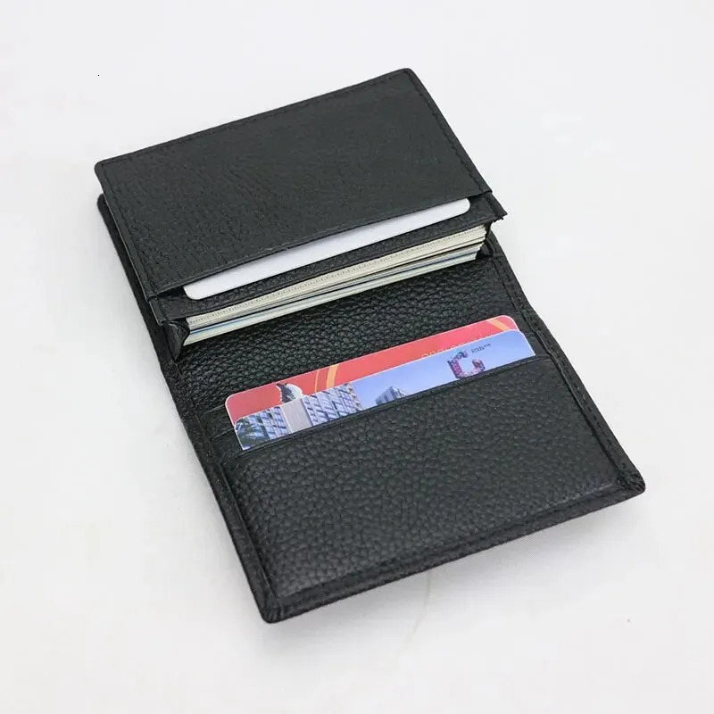 Genuine Leather Business Card Holder Name Case Credit Wallet for Men Women 250605